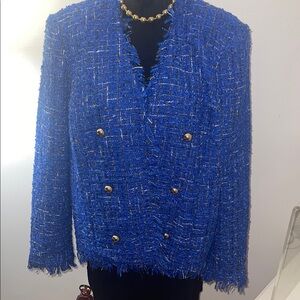 Royal Blue Tweed Women's Jacket